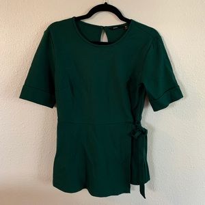 BETABRAND // Green Tie Front Top